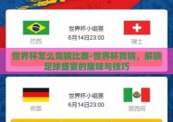 世界杯怎么竞猜比赛-世界杯竞猜，解锁足球盛宴的趣味与技巧