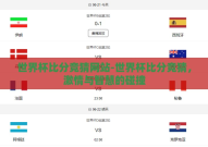 世界杯比分竞猜网站-世界杯比分竞猜，激情与智慧的碰撞