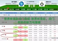 世界杯竞彩冷门竞猜-世界杯竞彩，冷门竞猜的魅力与策略