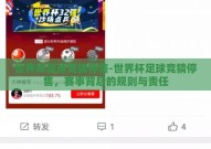 世界杯足球竞猜停售-世界杯足球竞猜停售，赛事背后的规则与责任