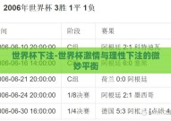 世界杯下注-世界杯激情与理性下注的微妙平衡