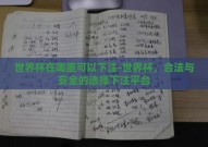 世界杯在哪里可以下注-世界杯，合法与安全的选择下注平台