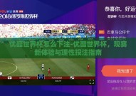 优酷世界杯怎么下注-优酷世界杯，观赛新体验与理性投注指南