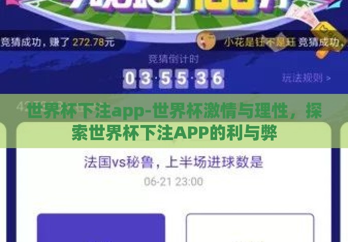 世界杯下注app-世界杯激情与理性，探索世界杯下注APP的利与弊