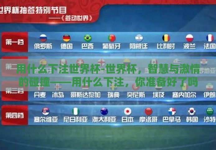 用什么下注世界杯-世界杯,智慧与激情的碰撞——用什么下注,你准备好了吗? 用什么下注世界杯-世界杯,智慧与激情的碰撞——用什么下注,你准备好了吗?