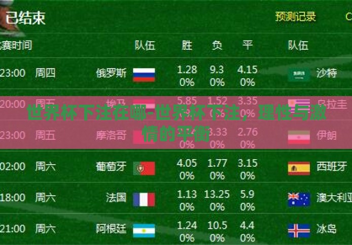 世界杯下注在哪-世界杯下注，理性与激情的平衡