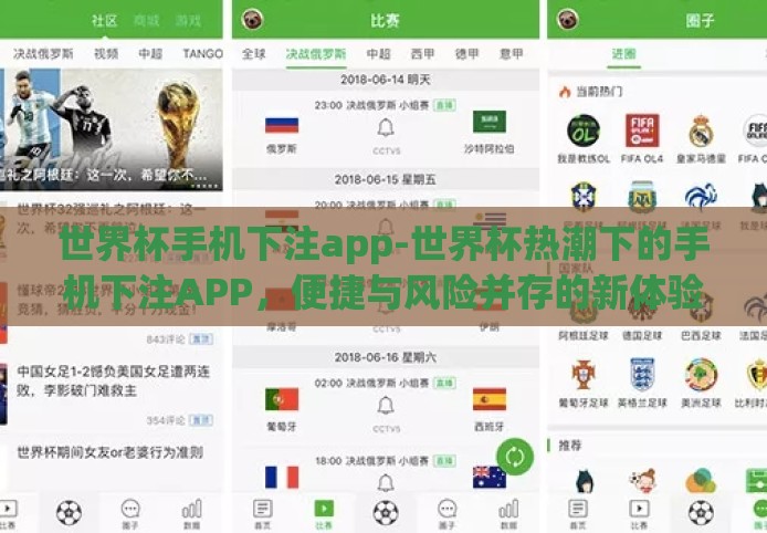 世界杯手机下注app-世界杯热潮下的手机下注APP,便捷与风险并存的新体验 世界杯手机下注app-世界杯热潮下的手机下注APP,便捷与风险并存的新体验
