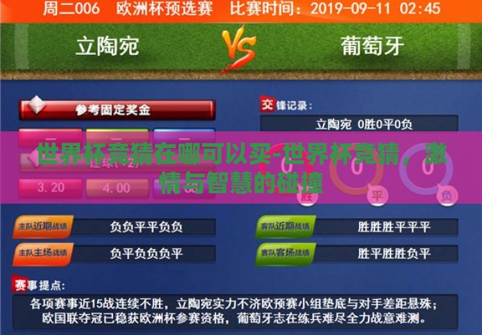 世界杯竞猜在哪可以买-世界杯竞猜,激情与智慧的碰撞 世界杯竞猜在哪可以买-世界杯竞猜,激情与智慧的碰撞