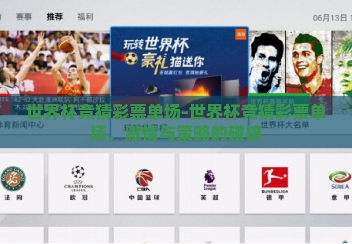 世界杯竞猜彩票单场-世界杯竞猜彩票单场,激情与策略的碰撞 世界杯竞猜彩票单场-世界杯竞猜彩票单场,激情与策略的碰撞