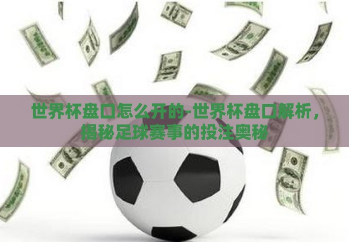 世界杯盘口怎么开的-世界杯盘口解析，揭秘足球赛事的投注奥秘