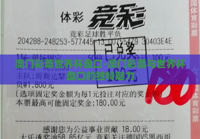 澳门彩票世界杯盘口-澳门彩票与世界杯盘口的独特魅力