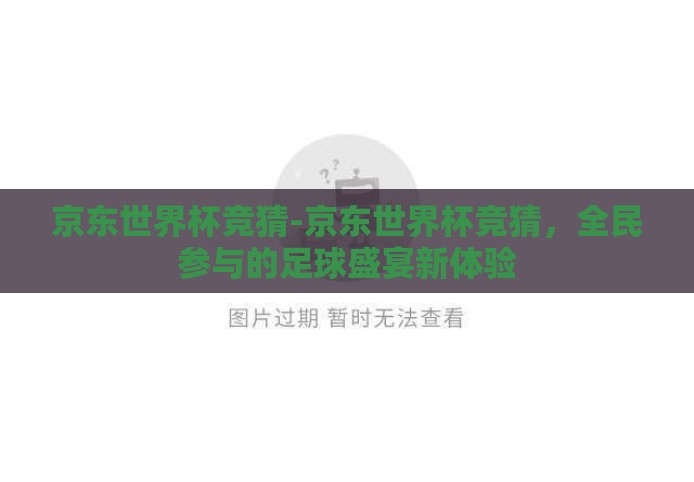 京东世界杯竞猜-京东世界杯竞猜，全民参与的足球盛宴新体验