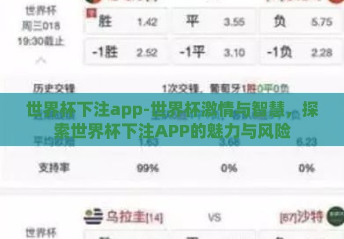 世界杯下注app-世界杯激情与智慧，探索世界杯下注APP的魅力与风险